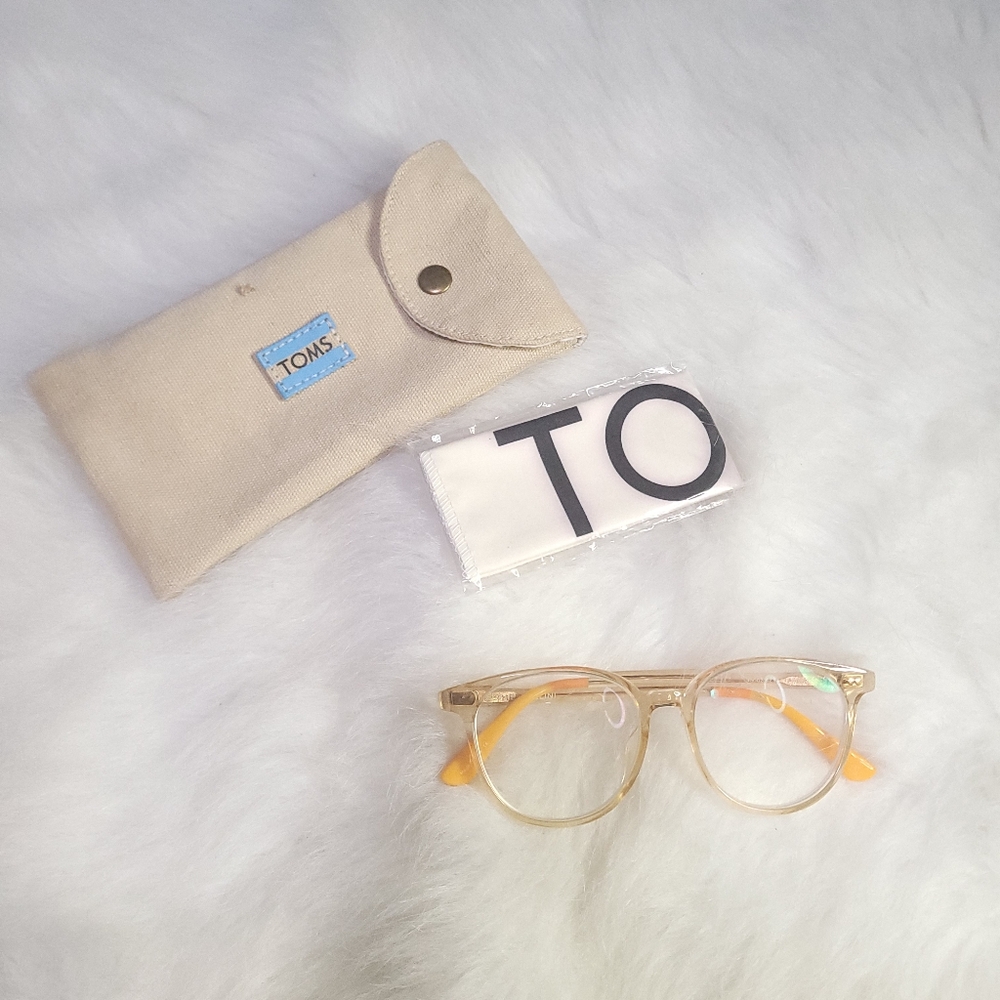 Toms The Bellini Yellow Transparent Plastic Lightweight Glasses Round Frame